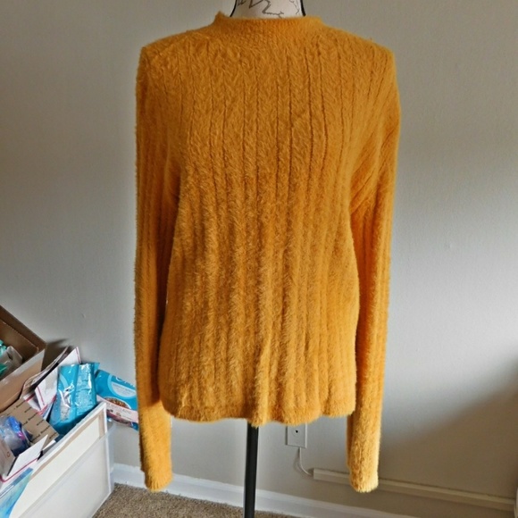 Forever 21 Sweaters - Mustard Fuzzy Ribbed Sweater